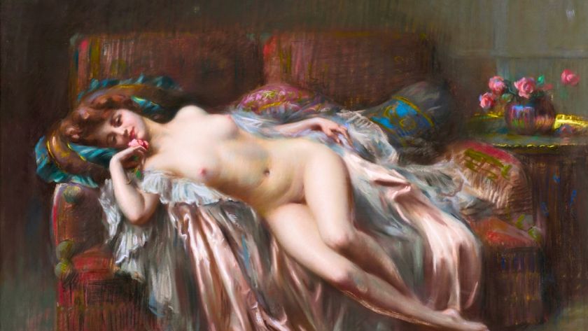 Nu Allongé À La Rose Delphin Enjolras